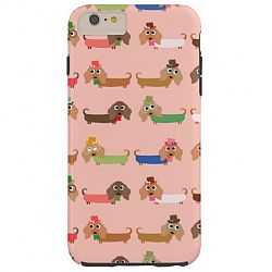 Dachshunds on Pink Tough Iphone 6 Plus Case