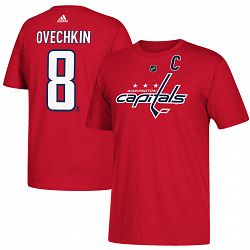 Washington Capitals Alex Ovechkin Adidas NHL Silver Player Name & Number T-Shirt