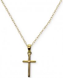 Giani Bernini Cross 18" Pendant Necklace in 18k Gold-Plated Sterling Silver, Created for Macy's