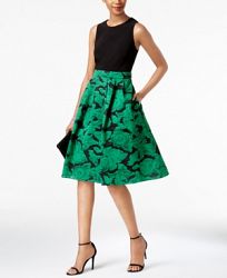 Sl Fashions Floral-Print Fit & Flare Dress