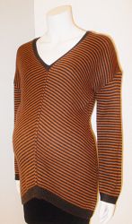 Thyme Maternity brown chevron stripe sweater - S