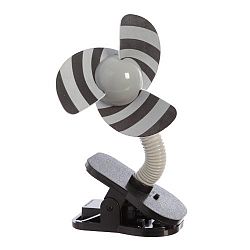 Tee-Zed T02 Clip-On Fan Great for the Beach, Pool, Camping, Work, Lounging or Just Chillin'! - Silver Black