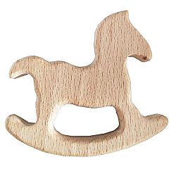 MonkeyJack Baby Wood Teether Charm Eco-friendly DIY Jewelry Making Accessories Handcrafted - Rocking Horse, as described