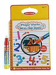 Rangebow Number Drawing Book Magic Water Aqua Reusable Drawing Book and Magic Pen for 3 Years Plus Doodle Toys Gift (Numbers Book GC00609)
