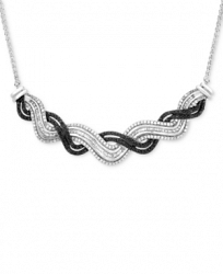 Wrapped in Love Diamond Wave Collar Necklace (1 ct. t. w. ) in Sterling Silver, Created for Macy's