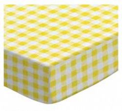 SheetWorld Fitted Basket Sheet - Yellow Gingham Check - Made In USA - 13 inches x 27 inches (33 cm x 68.6 cm)