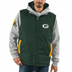Green Bay Packers NFL 8 Looks In 1 Full Zip Reversible Hooded Vest Jacket