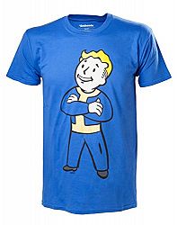 Fallout 4 Adult Male Vault Boy With Crossed Arms T-Shirt, S, Blue