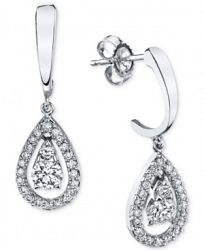 Diamond Teardrop Orbital Drop Earrings (1/3 ct. t. w. ) in 14k White Gold