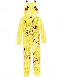 Pokemon Pikachu Hooded Pajamas, Little Boys & Big Boys