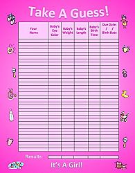 Bundle Boards It's A Girl Baby Shower Guessing Game and Keepsake, Medium