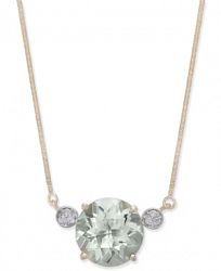 Green Quartz (5-3/4 ct. t. w. ) & Diamond Accent Pendant Necklace in 14k Gold