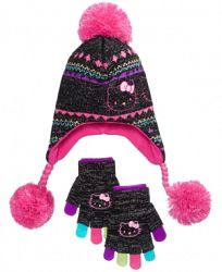 Berkshire 2-Pc. Hello Kitty Heidi Hat & Adjustable Gloves Set, Little Girls & Big Girls