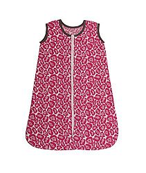 Bacati Muslin Ikat Animal Prints Wearable Blankets Sleep Sack, Bright Pink/Grey, Medium