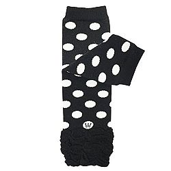 Wrapables Ruched and Dots Baby Leg Warmers, Black