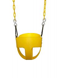 HappyPIE Infant to Toddler Secure Hanging High Back Full Bucket Baby Swing Seat with Chains (Yellow)