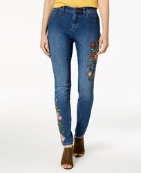 Style & Co Petite Embroidered Skinny Jeans, Created for Macy's