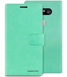 G5 Case, [Wallet Case] for LG G5, MERCURY Blue Moon Diary [ID / Credit Card Slots] [Cash Pocket] Smooth PU Leather Texture with Flip Media Stand Cover - Mint Green