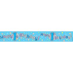Expression Factory Childrens Boys 1st Birthday Party Foil Banner (One Size) (Blue)