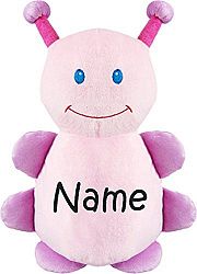 Personalized Stuffed Pink Ladybug with Embroidered Name