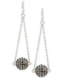 Touch of Silver Pave Ball Chandelier Earrings in Silver-Plate