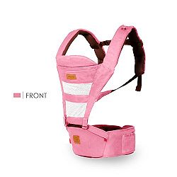 SONARIN Front Premium Hipseat Baby Carrier, Ergonomic, 100% Cotton, Breathable Multifunctional, Free Size, Easy to Carry and Easy Mom, Cozy & Soothing For Babies, Adapted to Your Child's Growing, 100% GUARANTEE and FREE DELIVERY, Ideal Gift(Pink)