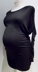 9 Fashion Maternity Dark grey drop shoulder side ruched dress/tunic - L