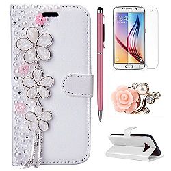 Kyocera Hydro Icon Case, Kyocera Hydro Life Case, Mellonlu Handmade 3D Bling PU Leather Slim Premium Protective Flip Wallet Cover Case for Kyocera Hydro Icon C6730 / Life C6350