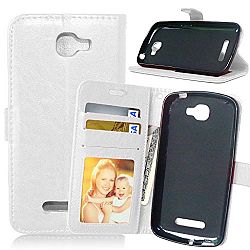 Alcatel One Touch Fierce 2 / Alcatel 7040T Case, Everun Flip Wallet Case for Alcatel One Touch Fierce 2 / Alcatel 7040T with Stand Feature and 3 Credit Card Slots