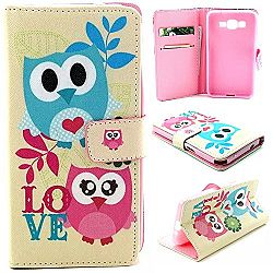 J5 Case, J510 Case, Galaxy J510 Wallet Leather Case, Maoerdo [Owl Lovers] Built-in Card Slots Flip Kickstand Feature Magnetic Premium Leather Wallet Case Cover for Samsung Galaxy J5 J510