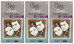3 BOXES of BIGEN SPEEDY Natural Brown No.884 Hair Color Conditioner. Darkens grey hair in 5 min by Fleurz