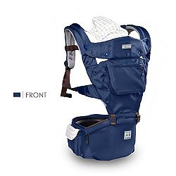 SONARIN Four Seasons Ergonomic Hipseat Baby Carrier, Oxford Cloth, 6 Carrying Positions, Breathable mesh backing, Free Size, Easy to Carry and Easy Mom, Safe and Comfortable, Adapted to Your Child's Growing, 100% Infinity Guarantee, Ideal Gift(Blue)