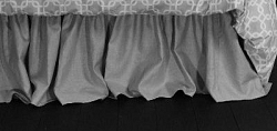 Dust Ruffles / California King Bed Skirt / Ruffled Bed Skirt / Grey Bed Skirt 100% Pure Linen / Custom Drop Bedskirt