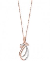 Pave Rose by Effy Diamond Double Swirl Pendant Necklace (1/4 ct. t. w. ) in 14k Rose Gold