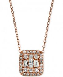 Giani Bernini Cubic Zirconia Cluster Square Pendant Necklace, Created for Macy's