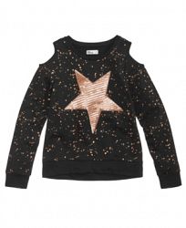Epic Threads Sequin Star Cold-Shoulder Top, Big Girls, Created for Macy's