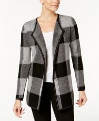 Charter Club Petite Checkered Completer Cardigan, Created for Macy's