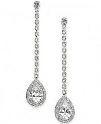 Danori Silver-Tone Teardrop Crystal Linear Drop Earrings, Created for Macy's