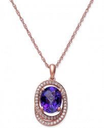 Amethyst (1-5/8 ct. t. w. ) & Diamond (1/5 ct. t. w. ) Pendant Necklace in 14k Rose Gold