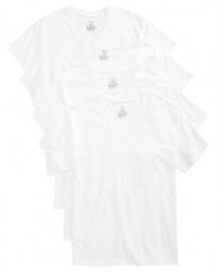 Hanes Men's 4-Pk. Platinum Stretch V-Neck T-Shirts
