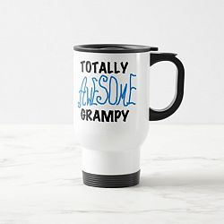 Blue Totally Awesome Grampy Tshirts and Gifts Travel Mug