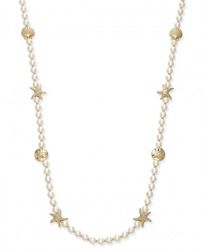 Charter Club Gold-Tone Imitation Pearl Sea Motif Long Necklace, Created for Macy's