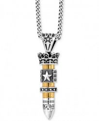 King Baby Men's Bullet Pendant Necklace in Sterling Silver & Brass
