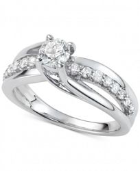 Diamond Elevated Twist Engagement Ring (7/8 ct. t. w. ) in 14k White Gold