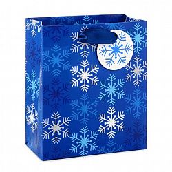 Hallmark Hallmark Image Arts Blue Snowflakes With Glitter Small Christmas Gift Bag Multi Coloured