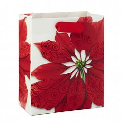 Hallmark Image Arts Poinsettia With Metallic Foil Small Christmas Gift Bag Multi Coloured