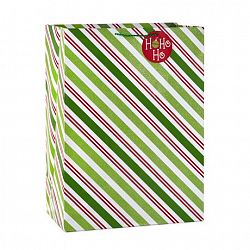 Hallmark Image Arts 20" Red & Green Stripes Jumbo Christmas Gift Bag Multi Coloured