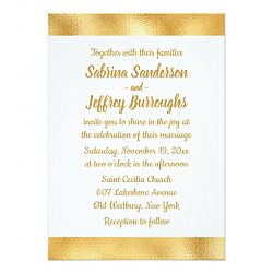 Elegant Gold And White Wedding Vintage Glam Card