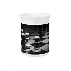 Chess Black White Chess Pieces King Chess Board Beverage Pitcher