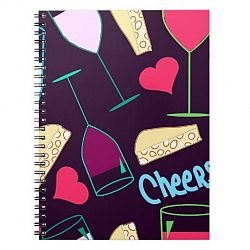 Cheers Wine Party Pattern Notebook
